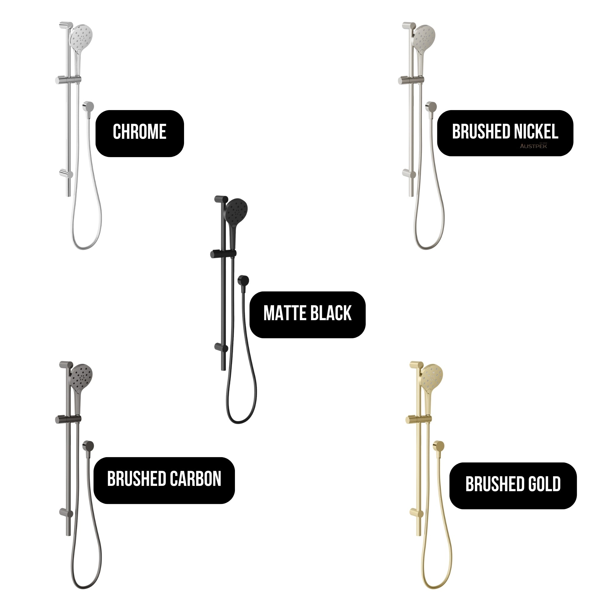 PHOENIX ORMOND SHOWER ON RAIL BRUSHED GOLD