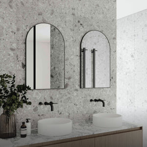 THERMOGROUP ABLAZE ARCH GOLD FRAMED MIRROR 500X800MM
