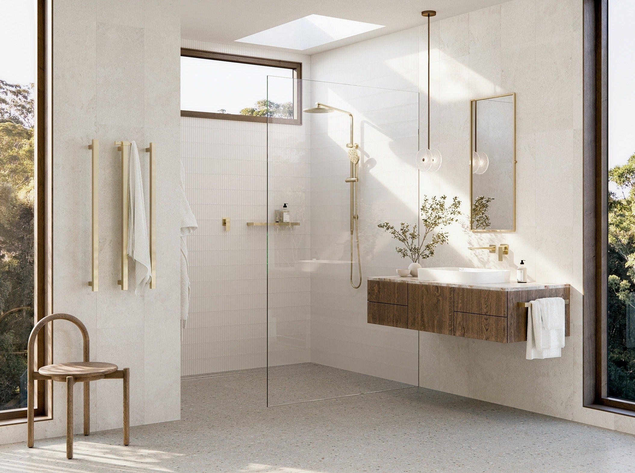 PHOENIX OXLEY TWIN SHOWER BRUSHED GOLD