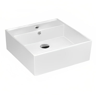 INSPIRE SQUARE WALL HUNG BASIN GLOSS WHITE 380MM