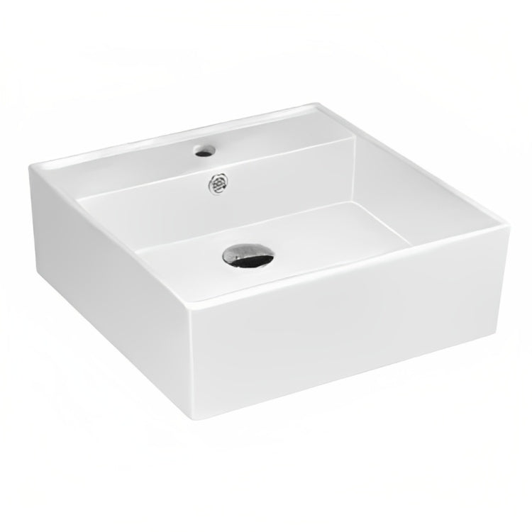 INSPIRE SQUARE WALL HUNG BASIN GLOSS WHITE 380MM
