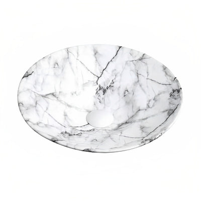 INSPIRE SEMI INSERT CERAMIC BASIN MATTE CARRARA 410MM