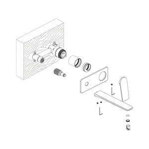 OLIVERI PARIS WALL MIXER SET 175MM BRUSHED NICKEL