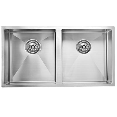 IKON EDEN DOUBLE BOWL UNDERMOUNT SINK STAINLESS STEEL 880MM