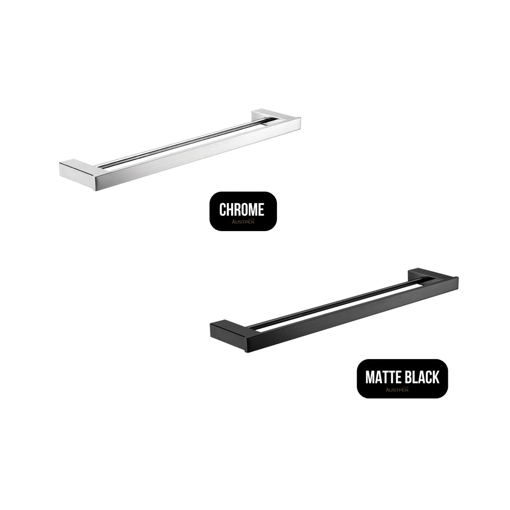 IKON ROSA DOUBLE TOWEL RAIL 610MM CHROME