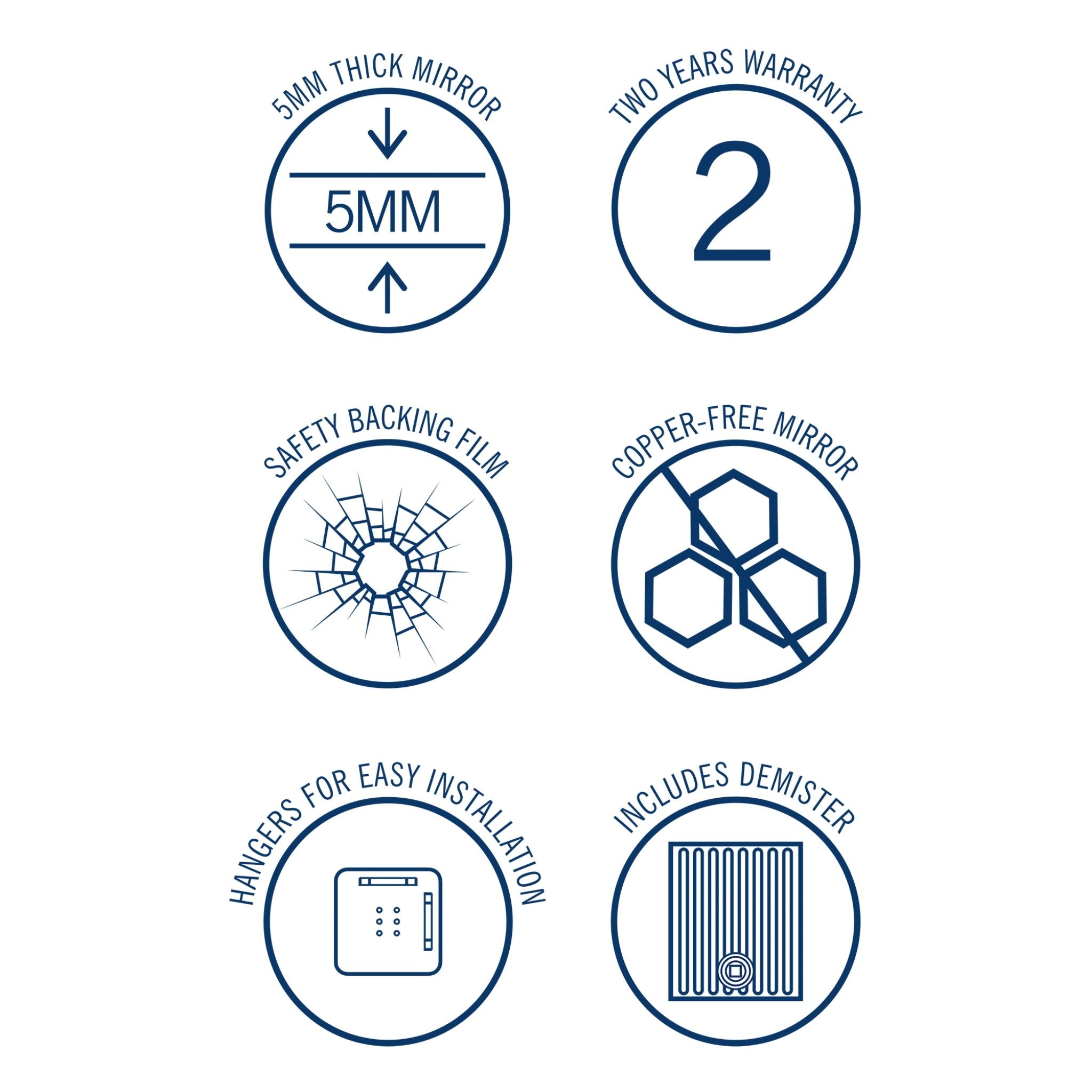 THERMOGROUP ABLAZE ROUND 18MM BEVEL EDGE MIRROR WITH DEMISTER 700MM