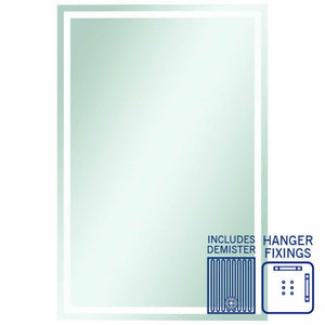 THERMOGROUP ABLAZE RECTANGLE SANDBLASTED BORDER WITH DEMISTER 900X1500MM