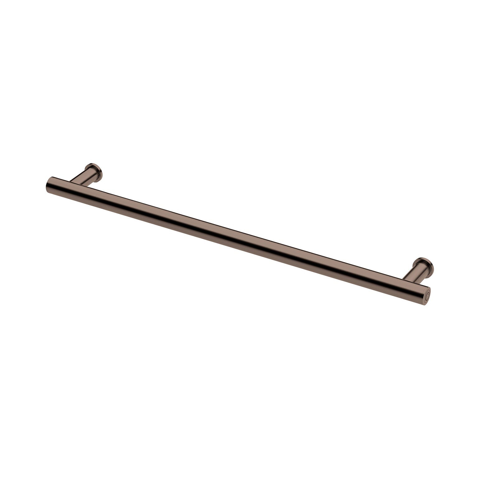 PHOENIX ROUND SINGLE HEATED TOWEL RAIL 800MM BRUSHED BRONZE