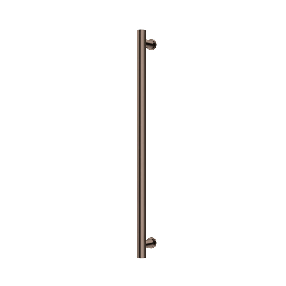 PHOENIX ROUND SINGLE HEATED TOWEL RAIL 800MM BRUSHED BRONZE