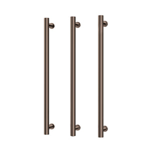 PHOENIX ROUND TRIPLE HEATED TOWEL RAIL 800MM BRUSHED BRONZE