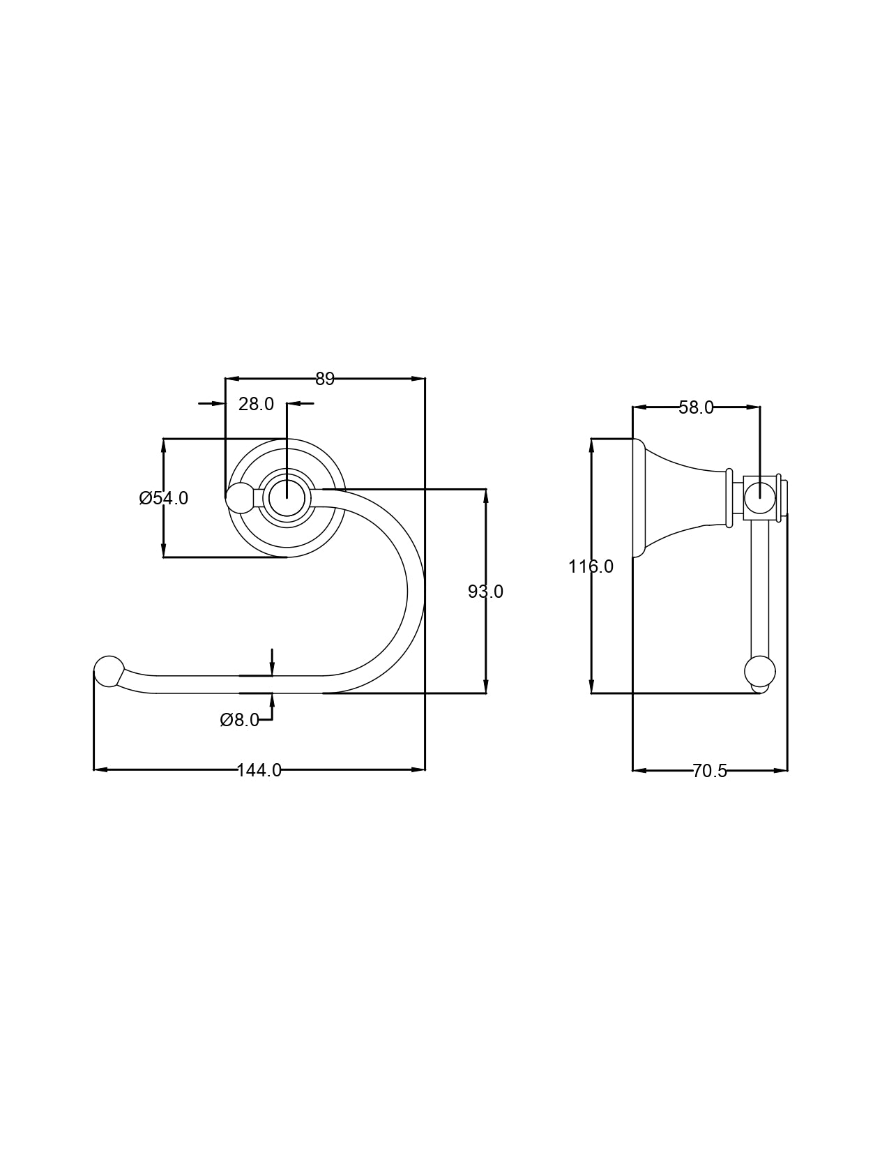 IKON CLASICO TOILET ROLL HOLDER CHROME 144MM