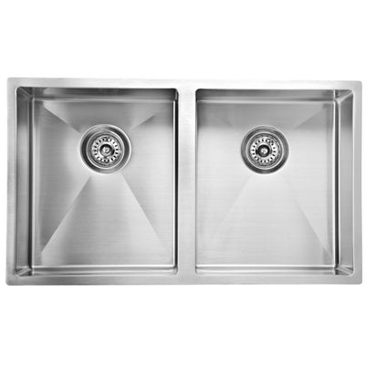 IKON EDEN DOUBLE BOWL UNDERMOUNT SINK STAINLESS STEEL 760MM