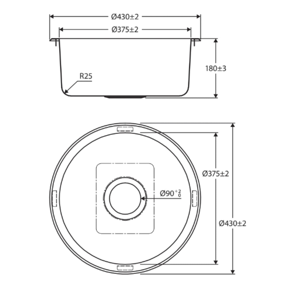 FIENZA TIVA SINGLE BOWL KITCHEN SINK STAINLESS STEEL 430MM