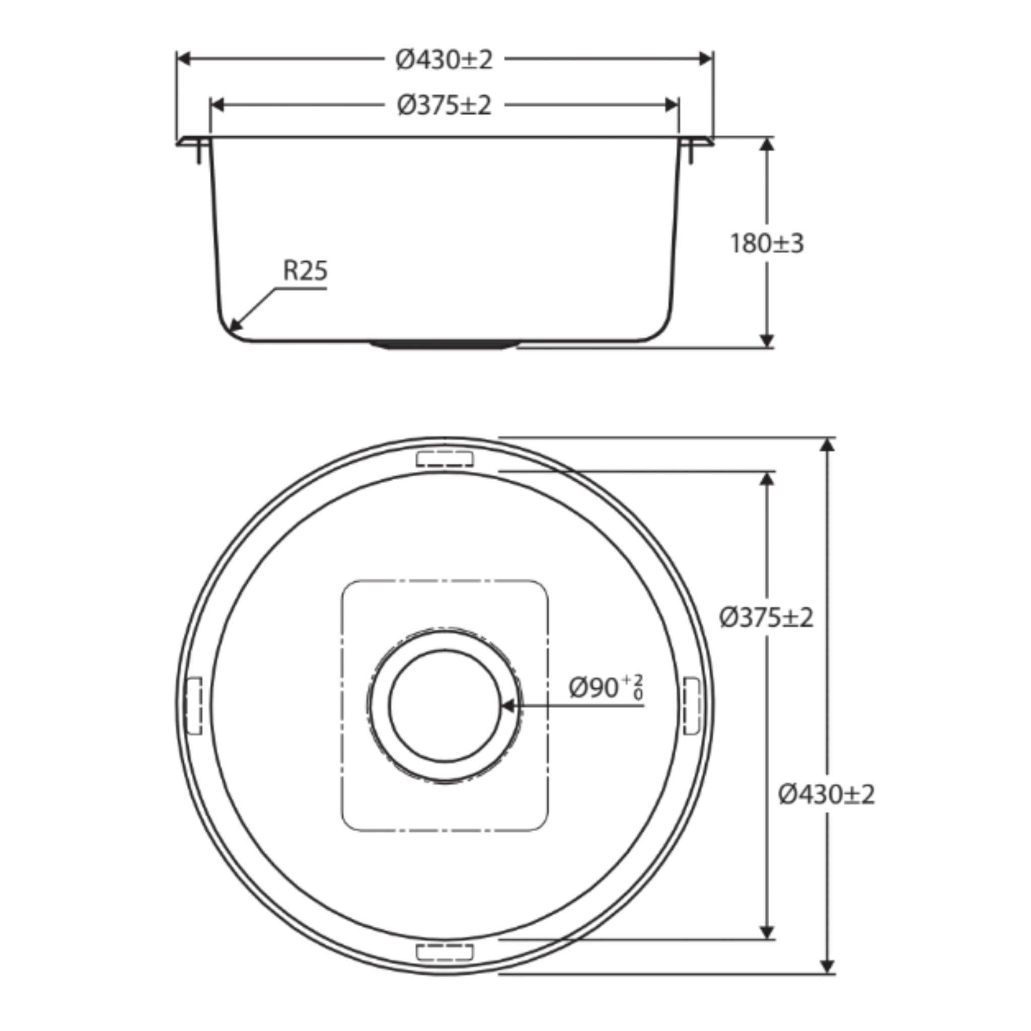 FIENZA TIVA SINGLE BOWL KITCHEN SINK STAINLESS STEEL 430MM