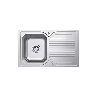 FIENZA TIVA SINGLE BOWL KITCHEN SINK WITH DRAINER STAINLESS STEEL 780MM
