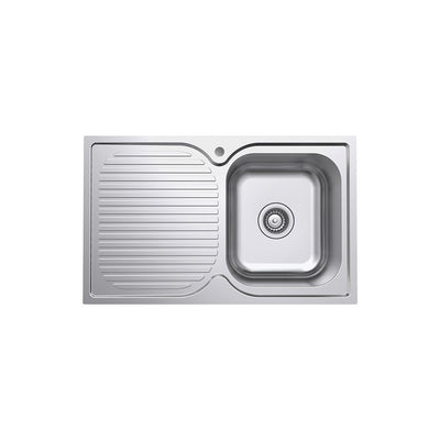 FIENZA TIVA SINGLE BOWL KITCHEN SINK WITH DRAINER STAINLESS STEEL 780MM