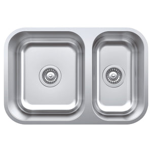 FIENZA TIVA DOUBLE BOWL KITCHEN SINK STAINLESS STEEL 670MM
