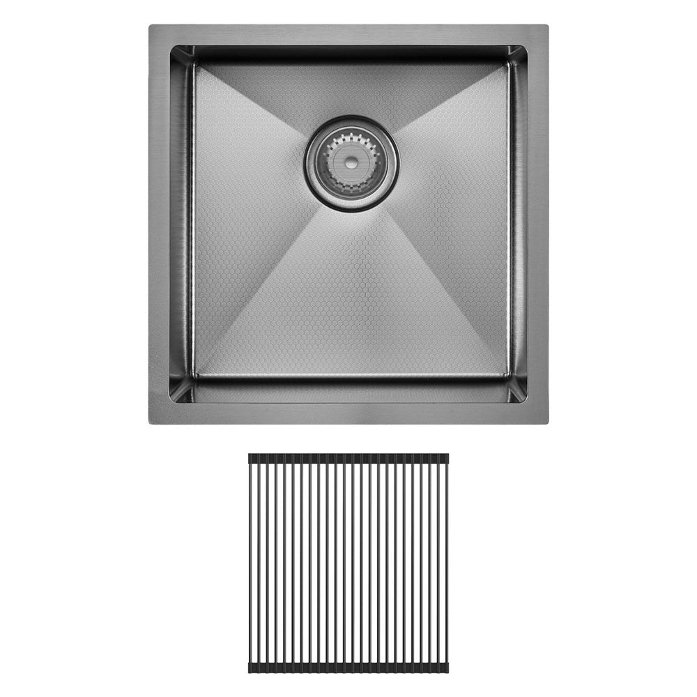 FIENZA HANA ANTI SCRATCH SINGLE BOWL KITCHEN SINK KIT PVD GUN METAL 450MM