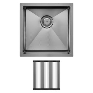 FIENZA HANA ANTI SCRATCH SINGLE BOWL KITCHEN SINK KIT PVD GUN METAL 450MM