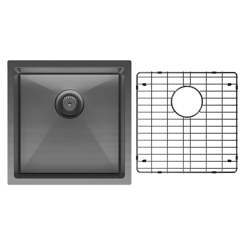 FIENZA HANA SINGLE BOWL KITCHEN SINK PVD CARBON METAL 450MM