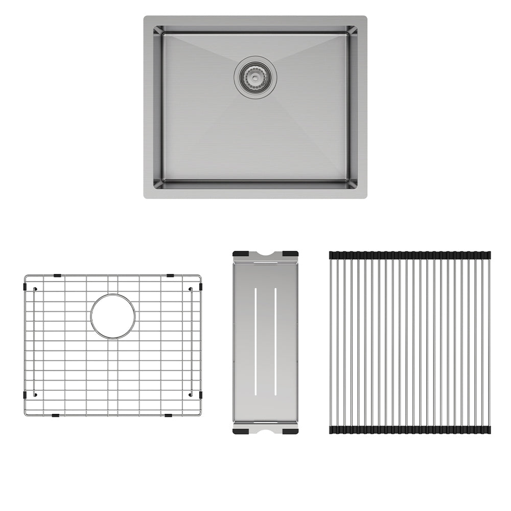 FIENZA HANA SINGLE BOWL KITCHEN SINK KIT STAINLESS STEEL 550MM