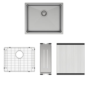 FIENZA HANA SINGLE BOWL KITCHEN SINK KIT STAINLESS STEEL 550MM