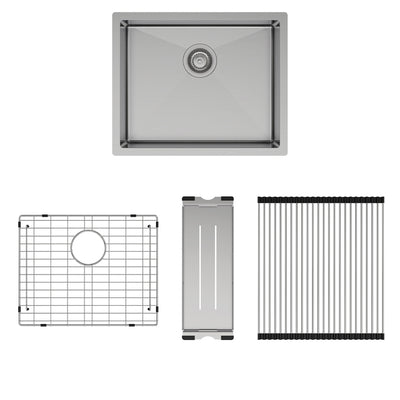 FIENZA HANA SINGLE BOWL KITCHEN SINK KIT STAINLESS STEEL 550MM