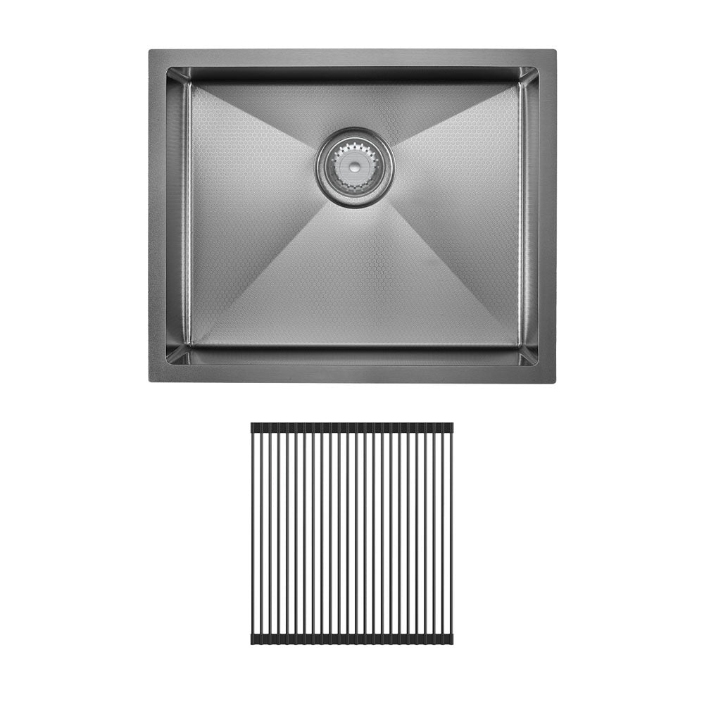 FIENZA HANA ANTI SCRATCH SINGLE BOWL KITCHEN SINK KIT PVD GUN METAL 550MM
