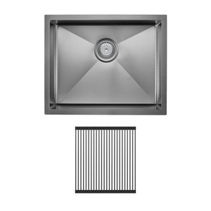 FIENZA HANA ANTI SCRATCH SINGLE BOWL KITCHEN SINK KIT PVD GUN METAL 550MM