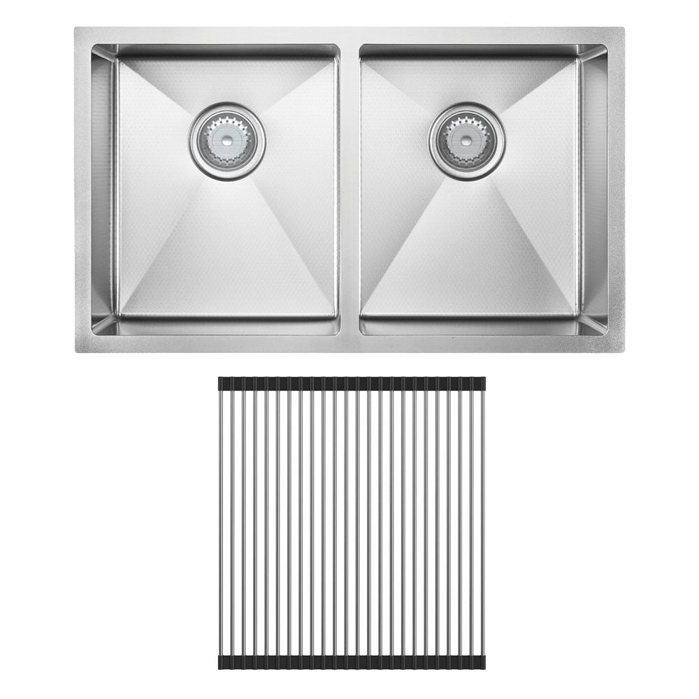 FIENZA HANA ANTI SCRATCH DOUBLE BOWL KITCHEN SINK KIT PVD STAINLESS STEEL 760MM