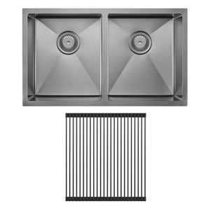 FIENZA HANA ANTI SCRATCH DOUBLE BOWL KITCHEN SINK KIT PVD GUN METAL 760MM