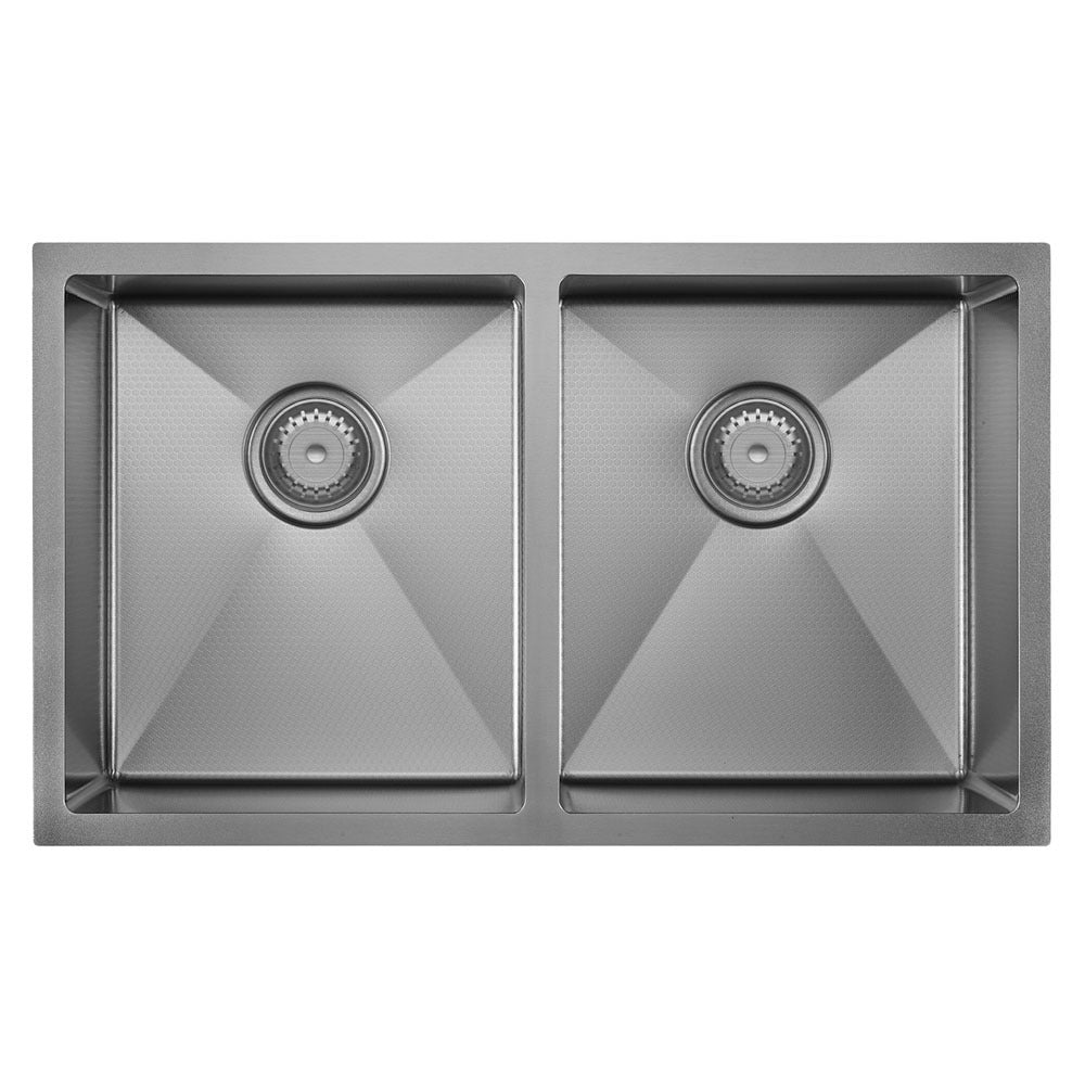 FIENZA HANA ANTI SCRATCH DOUBLE BOWL KITCHEN SINK KIT PVD GUN METAL 760MM