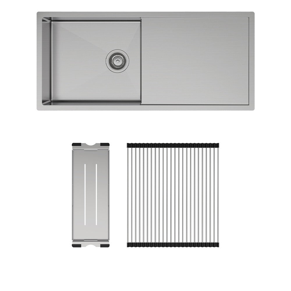 FIENZA HANA SINGLE BOWL KITCHEN SINK WITH DRAINER KIT STAINLESS STEEL 990MM