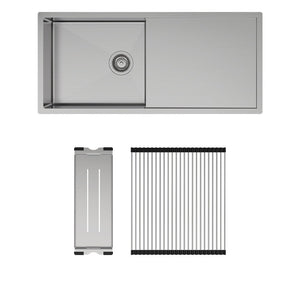 FIENZA HANA SINGLE BOWL KITCHEN SINK WITH DRAINER KIT STAINLESS STEEL 990MM