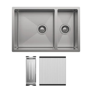 FIENZA HANA DOUBLE BOWL KITCHEN SINK KIT STAINLESS STEEL 680MM