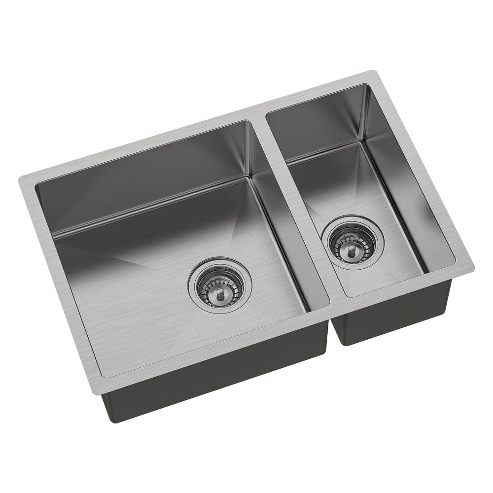 FIENZA HANA DOUBLE BOWL KITCHEN SINK KIT STAINLESS STEEL 680MM