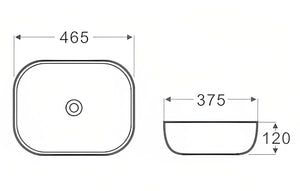 INSPIRE OVAL BASIN GLOSS WHITE 465MM