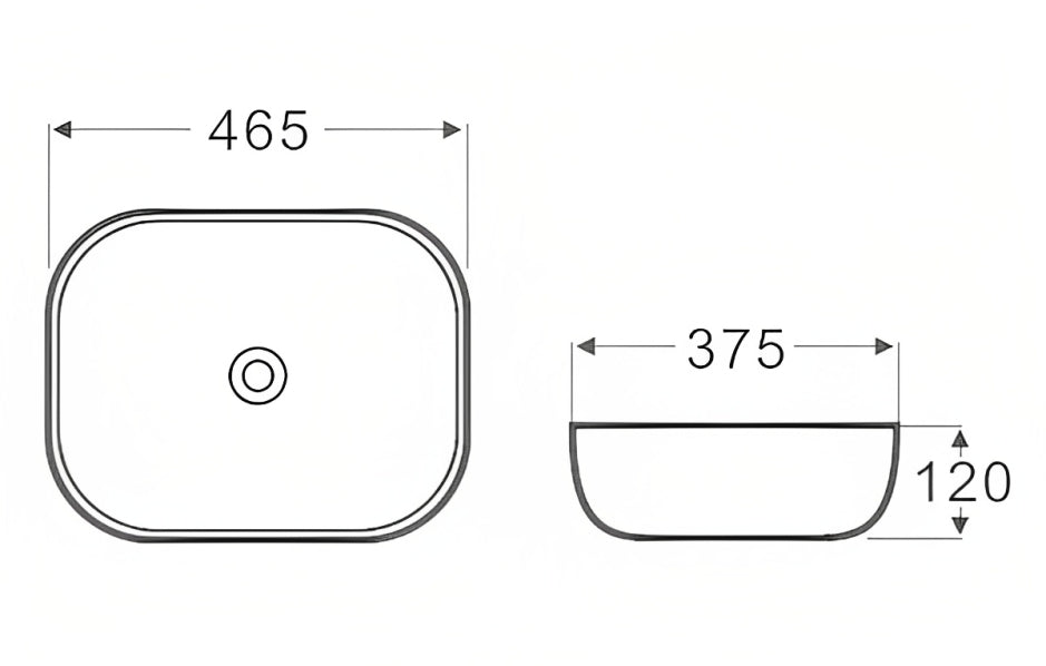 INSPIRE OVAL BASIN GLOSS WHITE 465MM