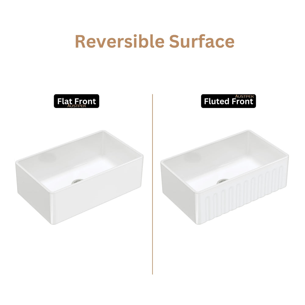 FIENZA OLIVIA SINGLE BOWL BUTLER SINK GLOSS WHITE 765MM