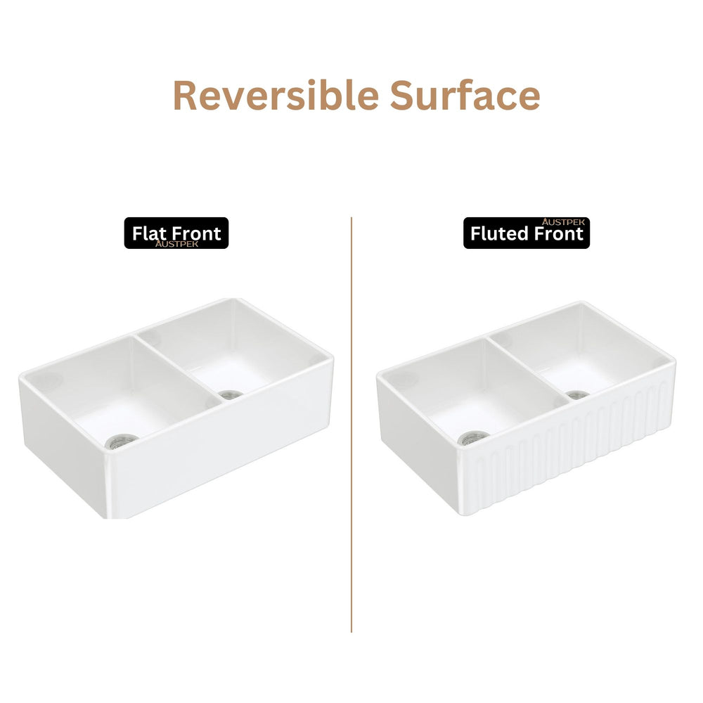 FIENZA CHARLTON DOUBLE BOWL BUTLER SINK GLOSS WHITE 835MM