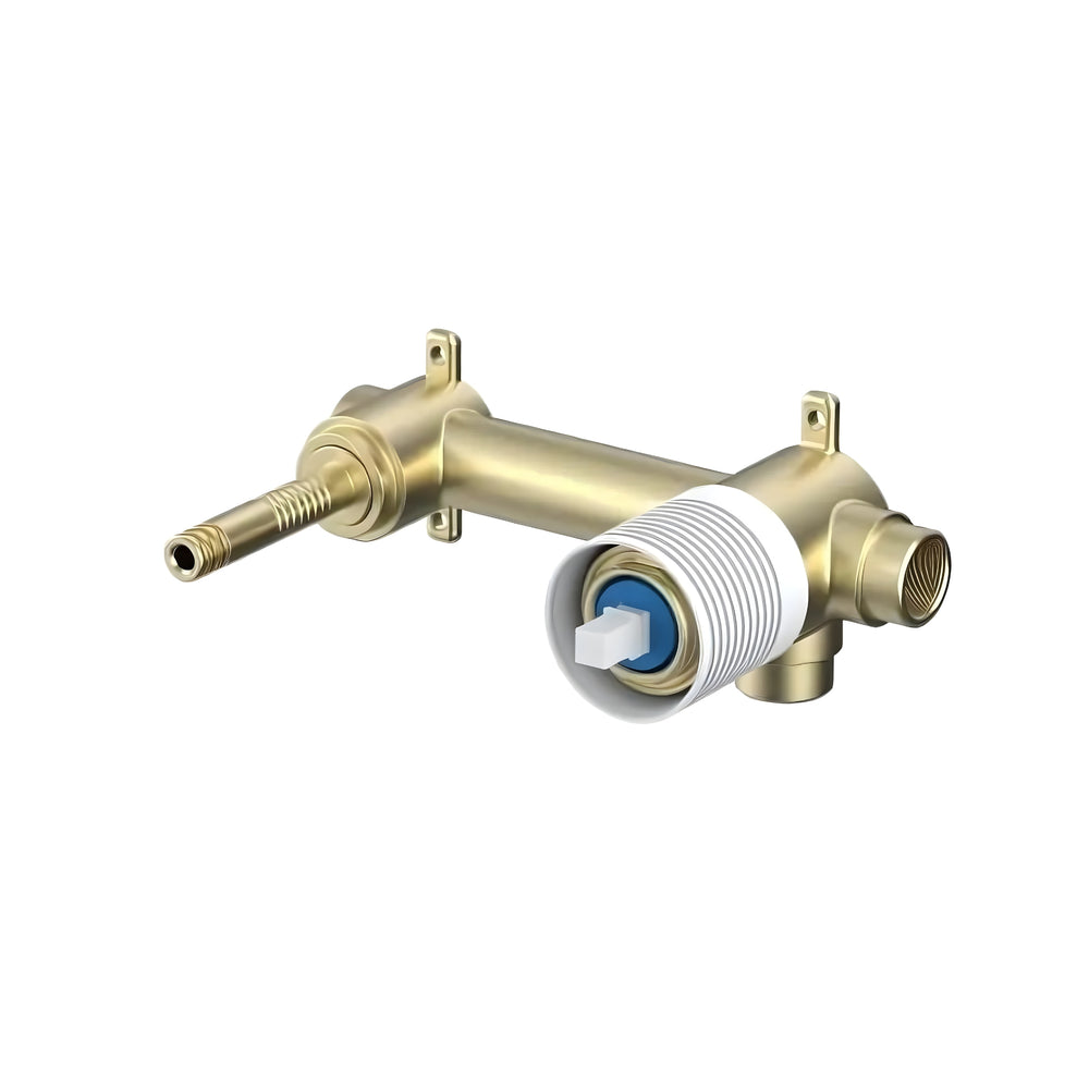 IKON LINIE LEAD FREE WALL BASIN MIXER TRIM KIT WITH ROUGH IN BODY 200MM BRUSHED GOLD