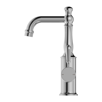 NERO YORK BASIN MIXER WITH METAL LEVER 265MM CHROME