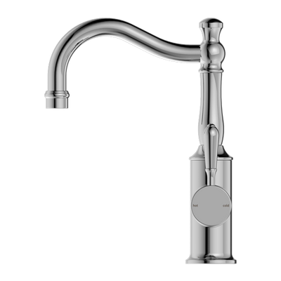 NERO YORK BASIN MIXER WITH METAL LEVER 265MM CHROME