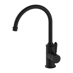 NERO YORK KITCHEN MIXER WITH METAL LEVER 347MM MATTE BLACK