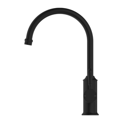 NERO YORK KITCHEN MIXER WITH METAL LEVER 347MM MATTE BLACK