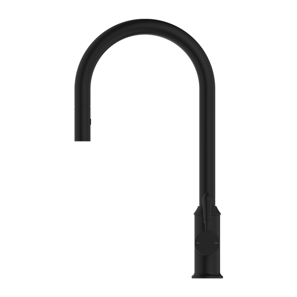 NERO YORK SPRAY PULL OUT SINK MIXER METAL LEVER 457MM MATTE BLACK