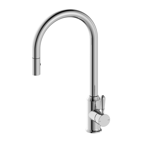 NERO YORK SPRAY PULL OUT SINK MIXER METAL LEVER 457MM CHROME
