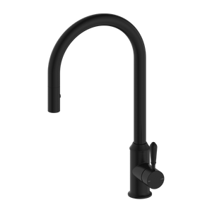 NERO YORK SPRAY PULL OUT SINK MIXER METAL LEVER 457MM MATTE BLACK