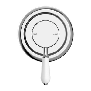 NERO YORK SHOWER MIXER WITH WHITE PORCELAIN LEVER 100MM CHROME