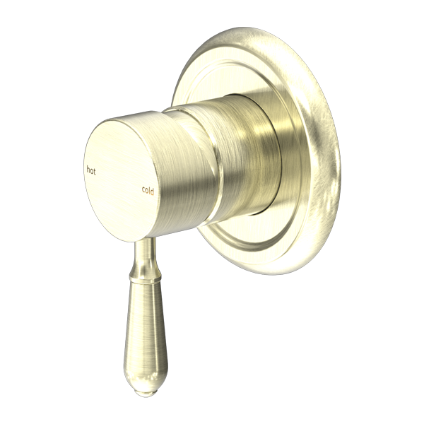 NERO YORK SHOWER MIXER WITH METAL LEVER 100MM AGED BRASS